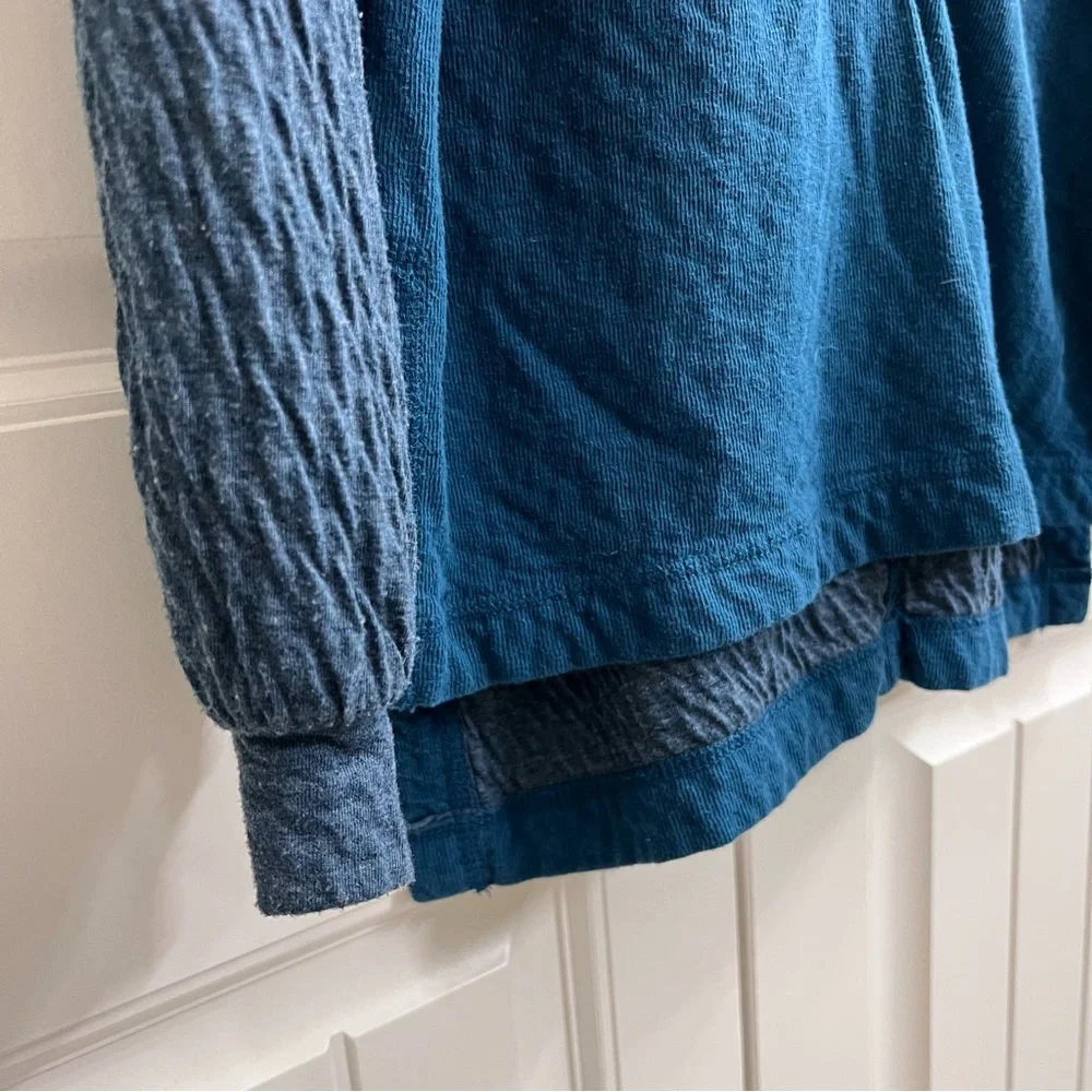 We The Free Oversized Henley in Turquoise, Size XS - Picture 5 of 7